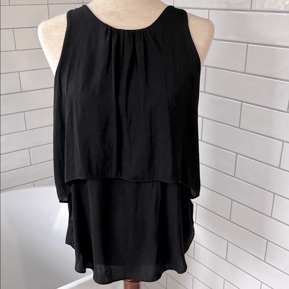 LOFT Black Layered Tank Top
